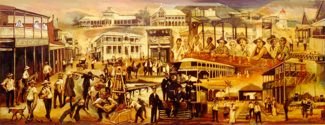 Cooktown Montage, historical painting by artist James Baines