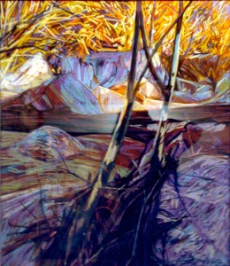Tate River, pastel painting by artist James Baines, Queensland, Australia, 2006.
